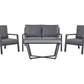Garden Lounge Set with Table 4 Seater DELIA Metal Grey
