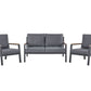 Garden Lounge Set with Table 4 Seater DELIA Metal Grey