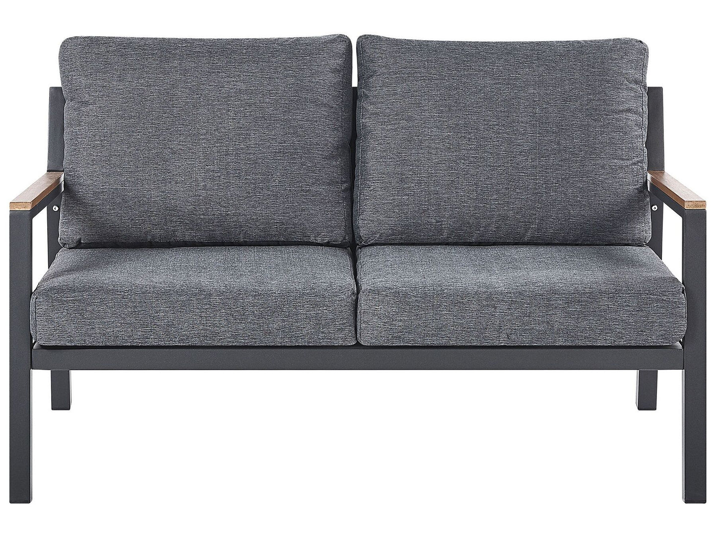 Garden Lounge Set with Table 4 Seater DELIA Metal Grey