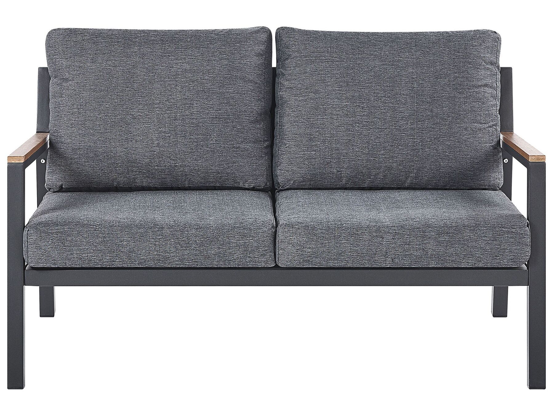 Garden Lounge Set with Table 4 Seater DELIA Metal Grey
