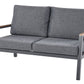 Garden Lounge Set with Table 4 Seater DELIA Metal Grey