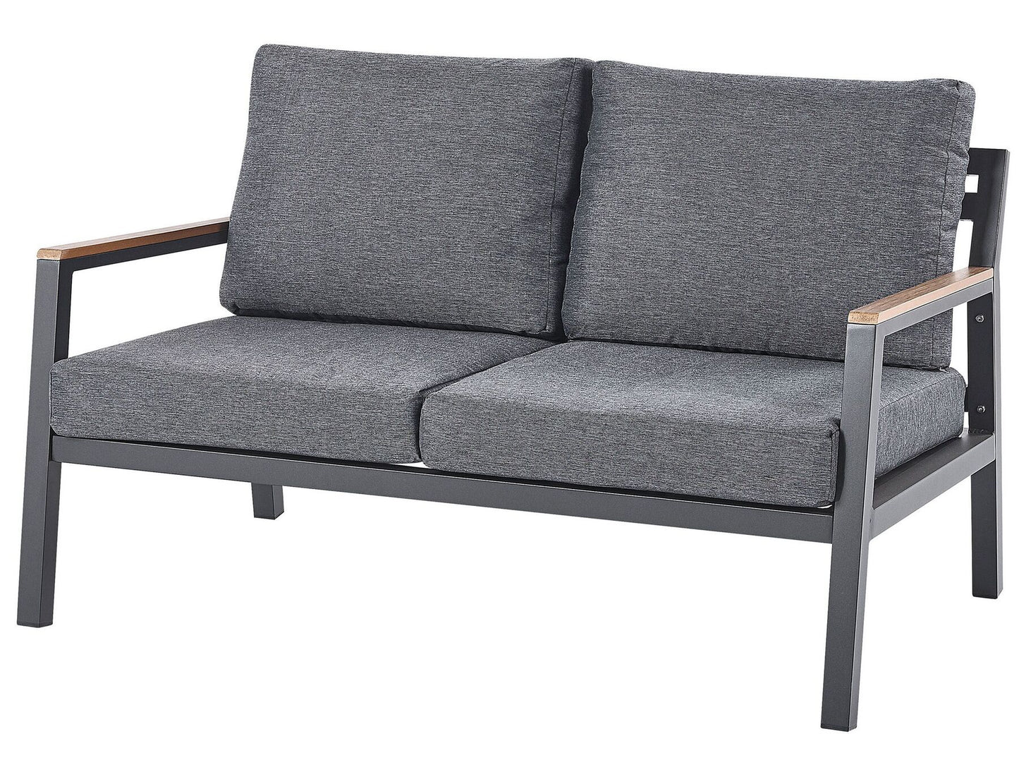 Garden Lounge Set with Table 4 Seater DELIA Metal Grey