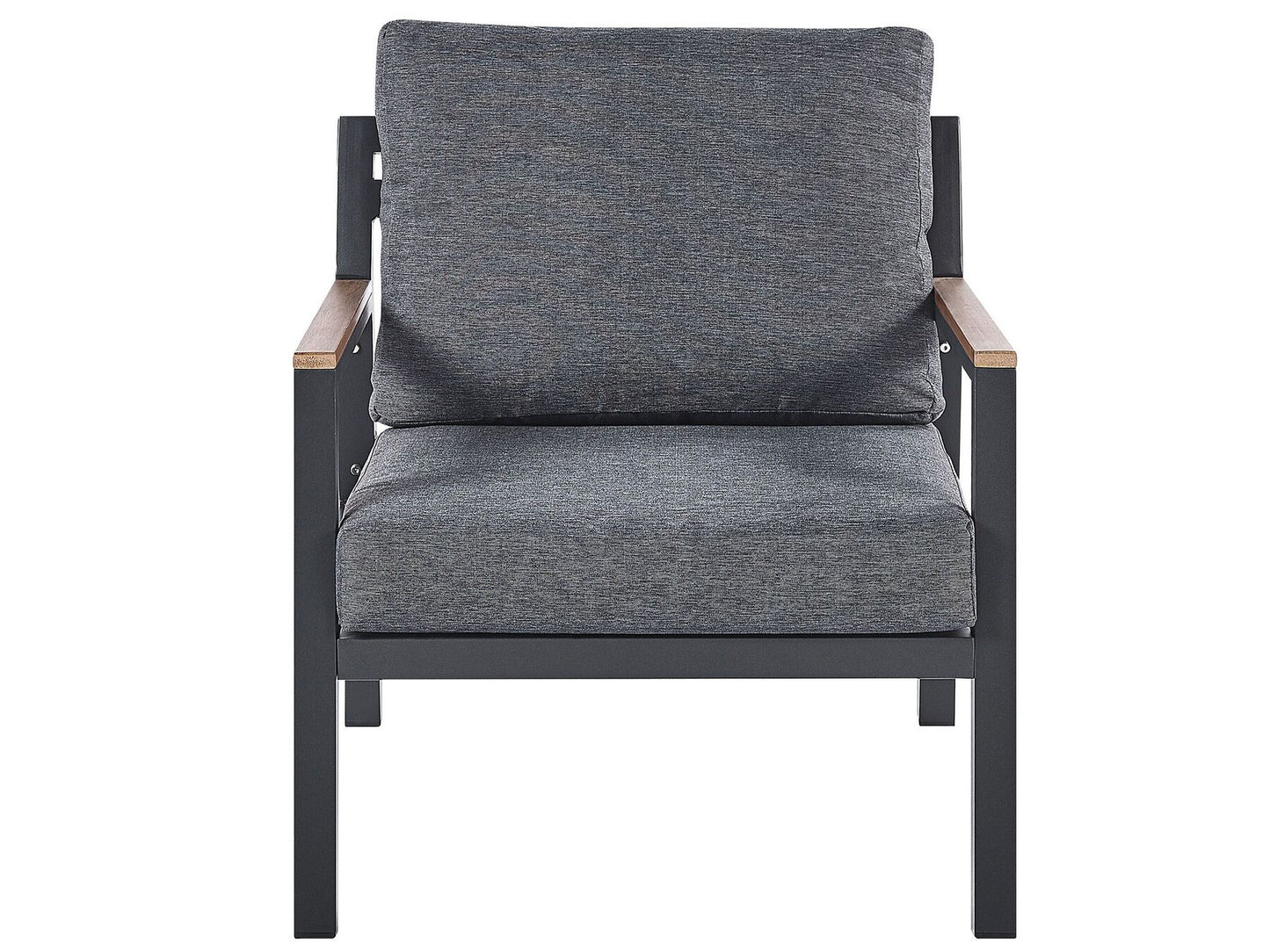 Garden Lounge Set with Table 4 Seater DELIA Metal Grey