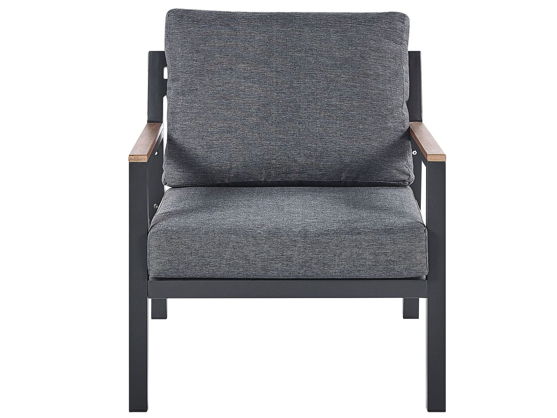 Garden Lounge Set with Table 4 Seater DELIA Metal Grey
