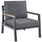 Garden Lounge Set with Table 4 Seater DELIA Metal Grey