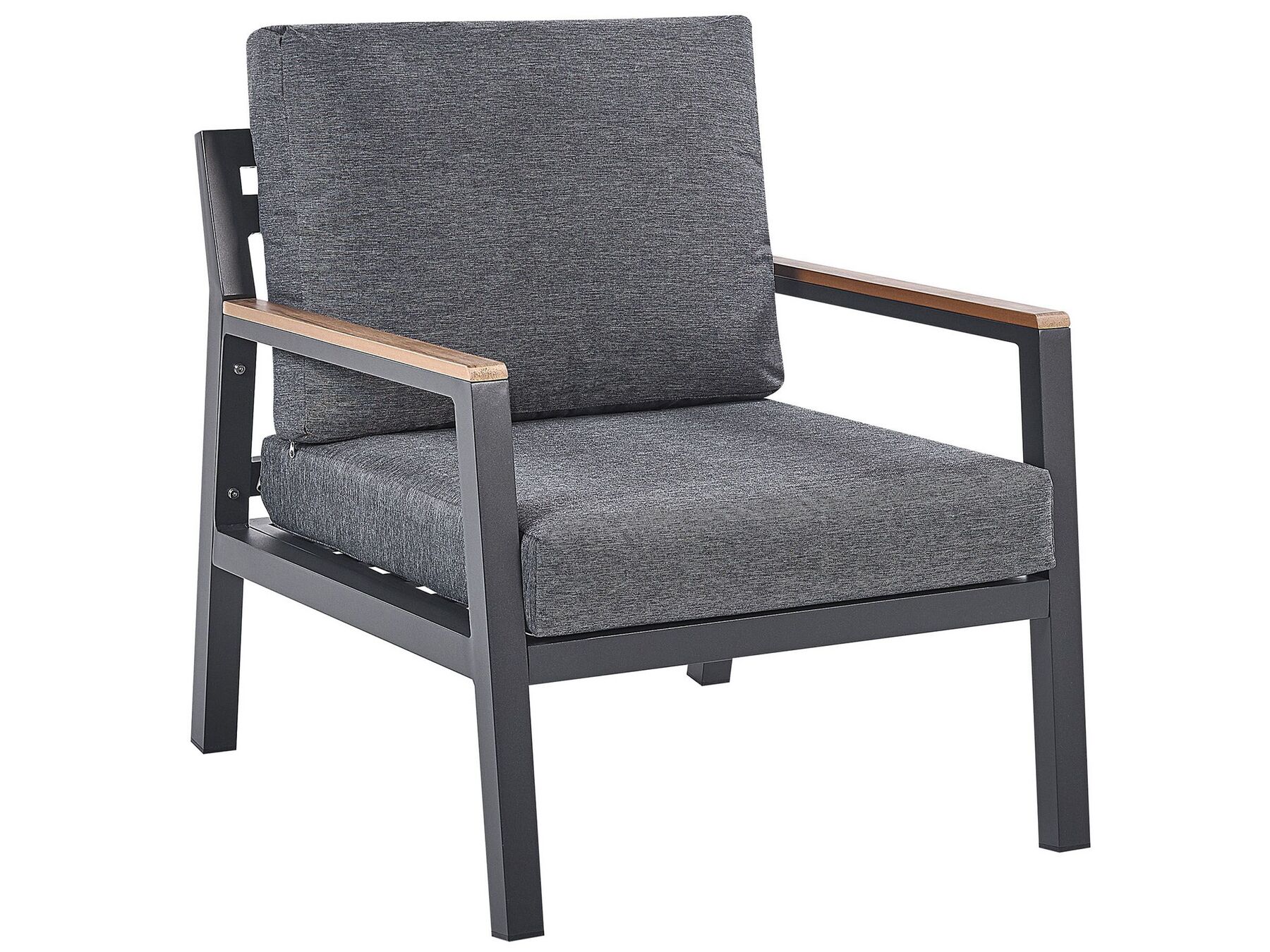 Garden Lounge Set with Table 4 Seater DELIA Metal Grey
