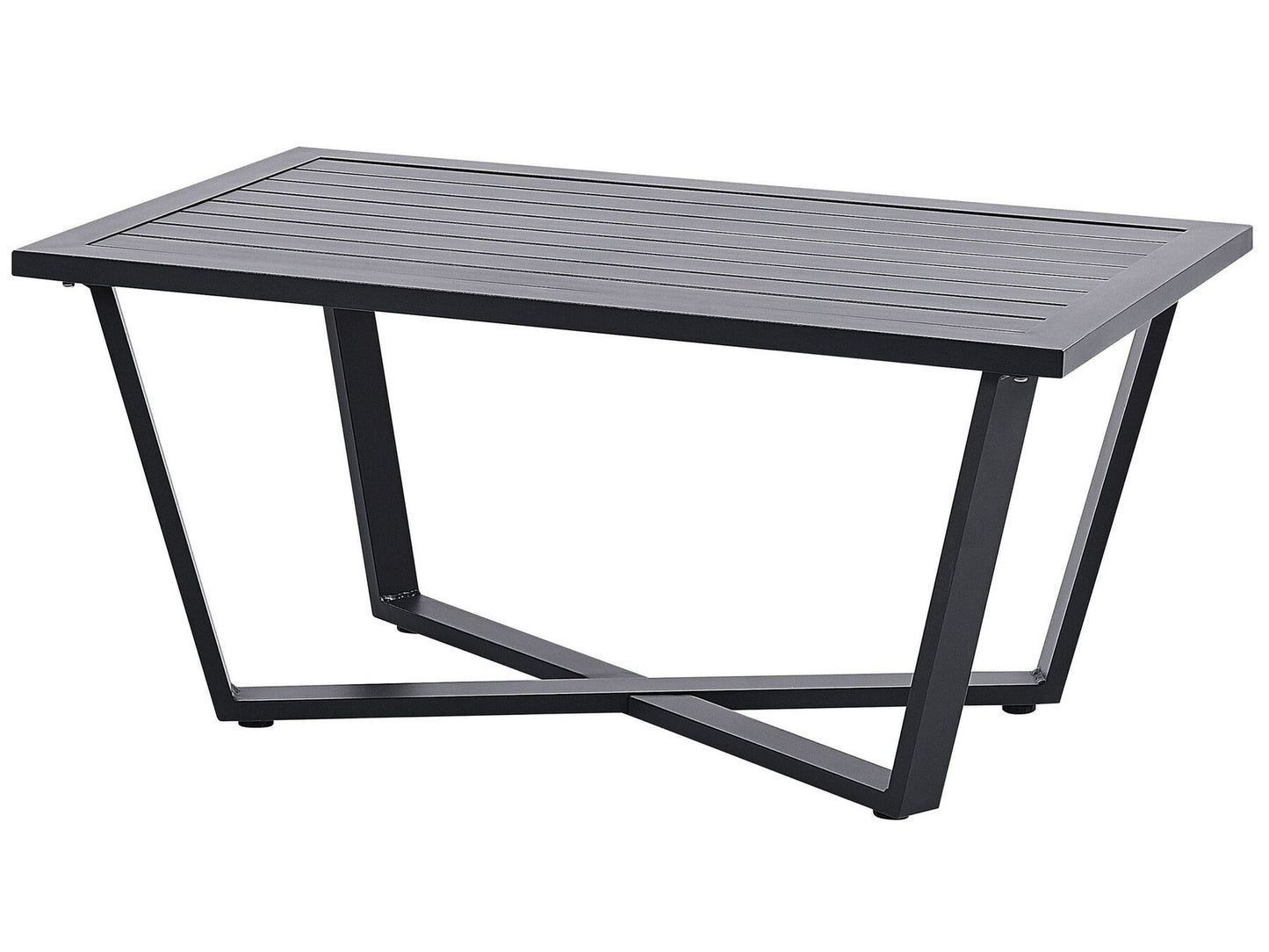 Garden Lounge Set with Table 4 Seater DELIA Metal Grey