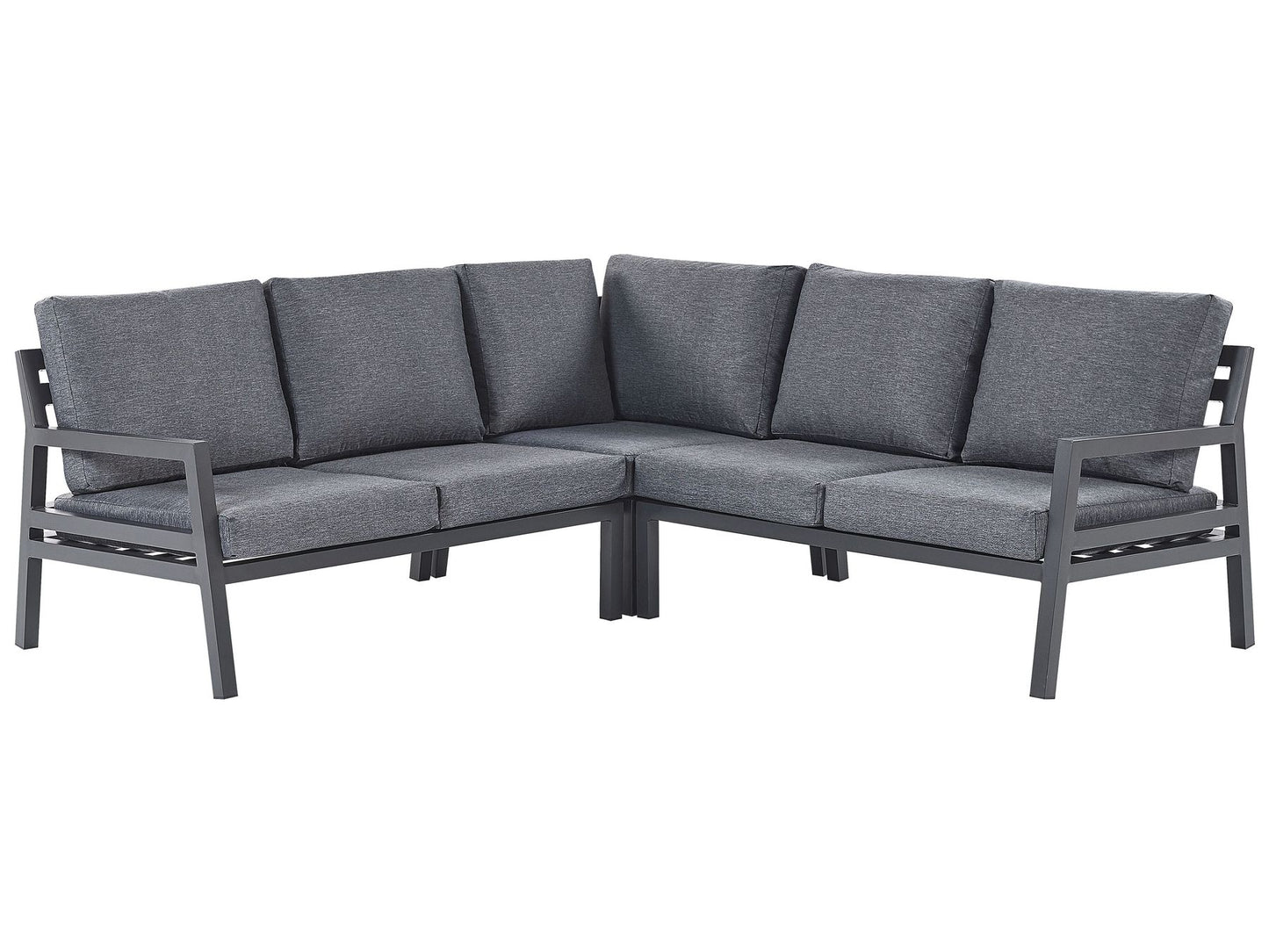 Garden Corner Sofa with Table 5 Seater VIZZINI Metal Grey