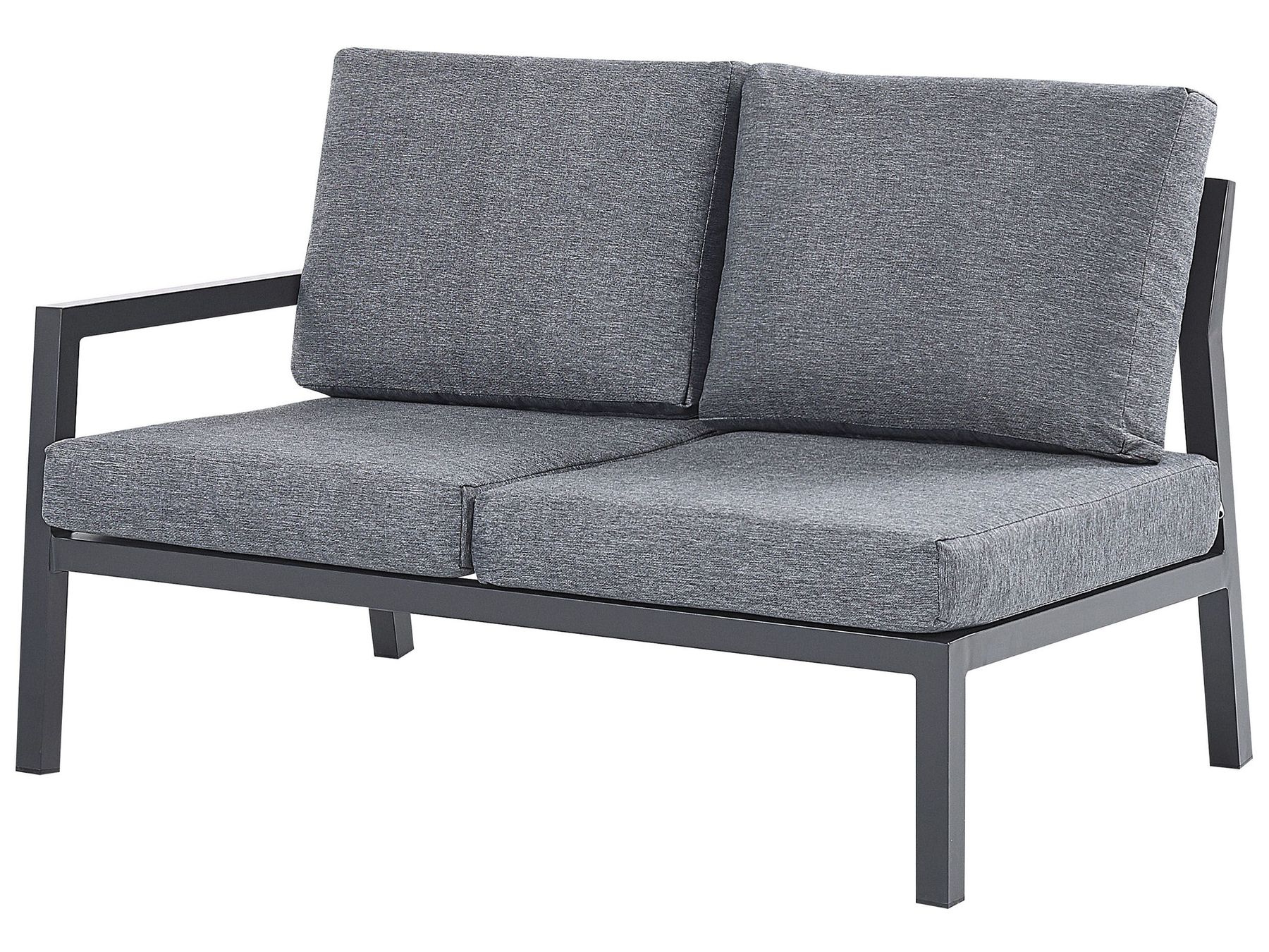 Garden Corner Sofa with Table 5 Seater VIZZINI Metal Grey