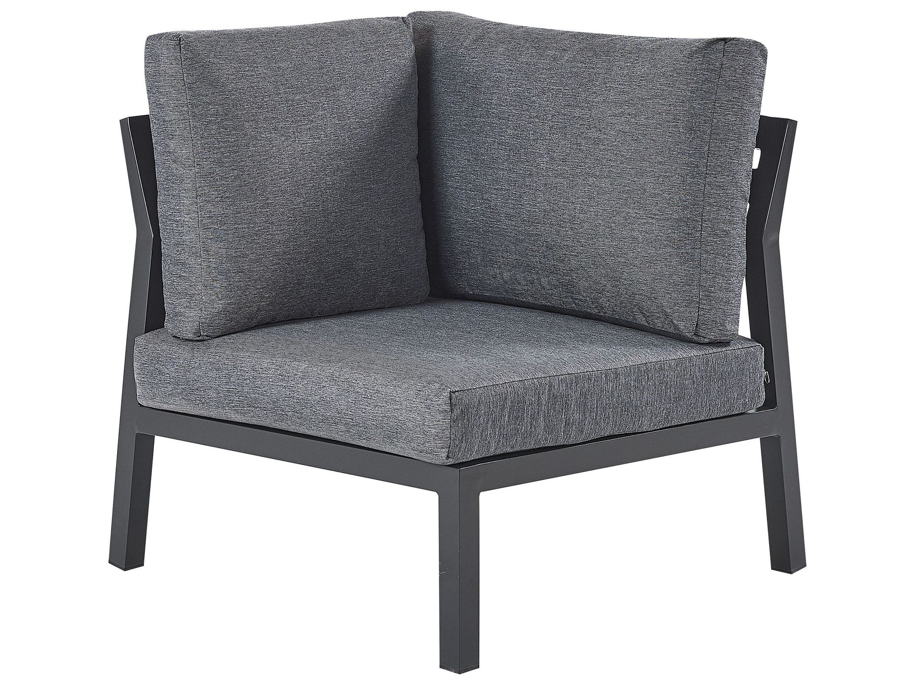 Garden Corner Sofa with Table 5 Seater VIZZINI Metal Grey