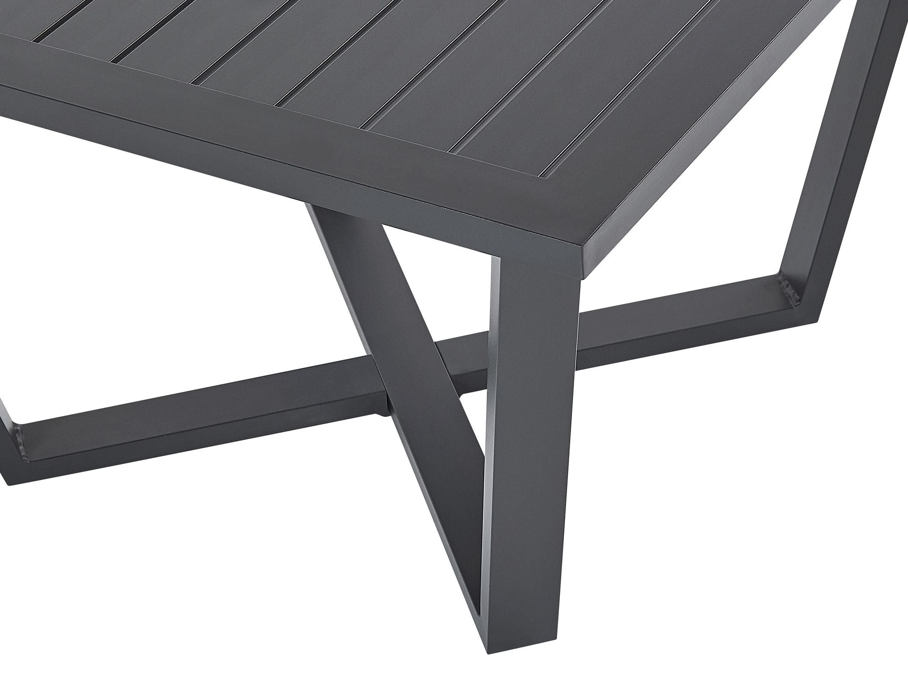 Garden Corner Sofa with Table 5 Seater VIZZINI Metal Grey