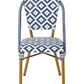 Garden Dining Set 4 Seater Rattan Blue