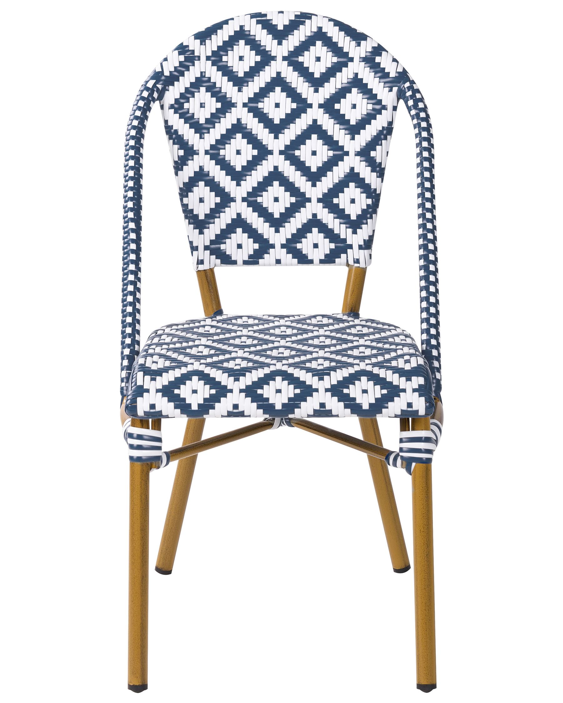 Garden Dining Set 4 Seater RIFREDDO PE Rattan Blue