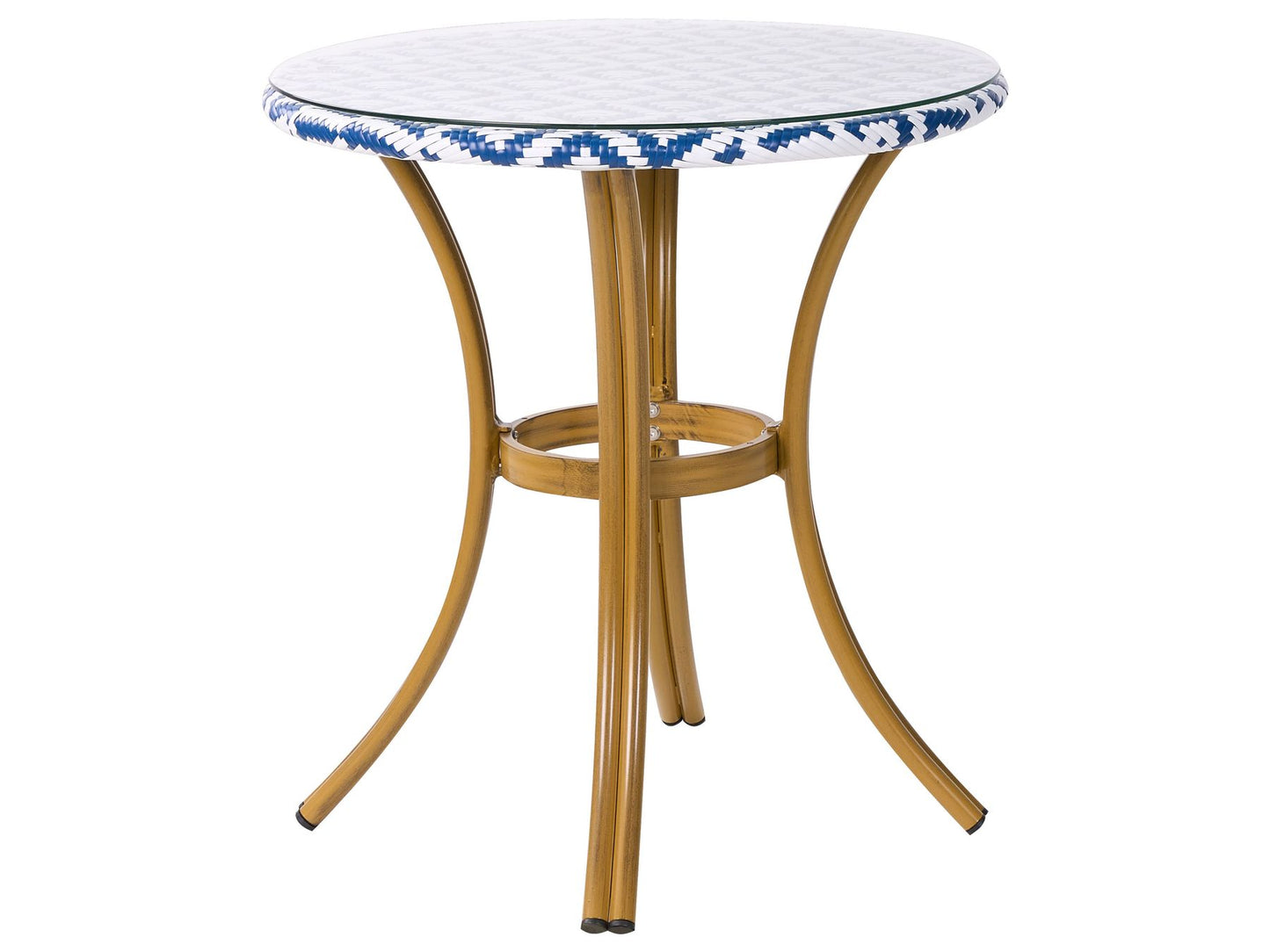 Garden Dining Set 4 Seater Rattan Blue