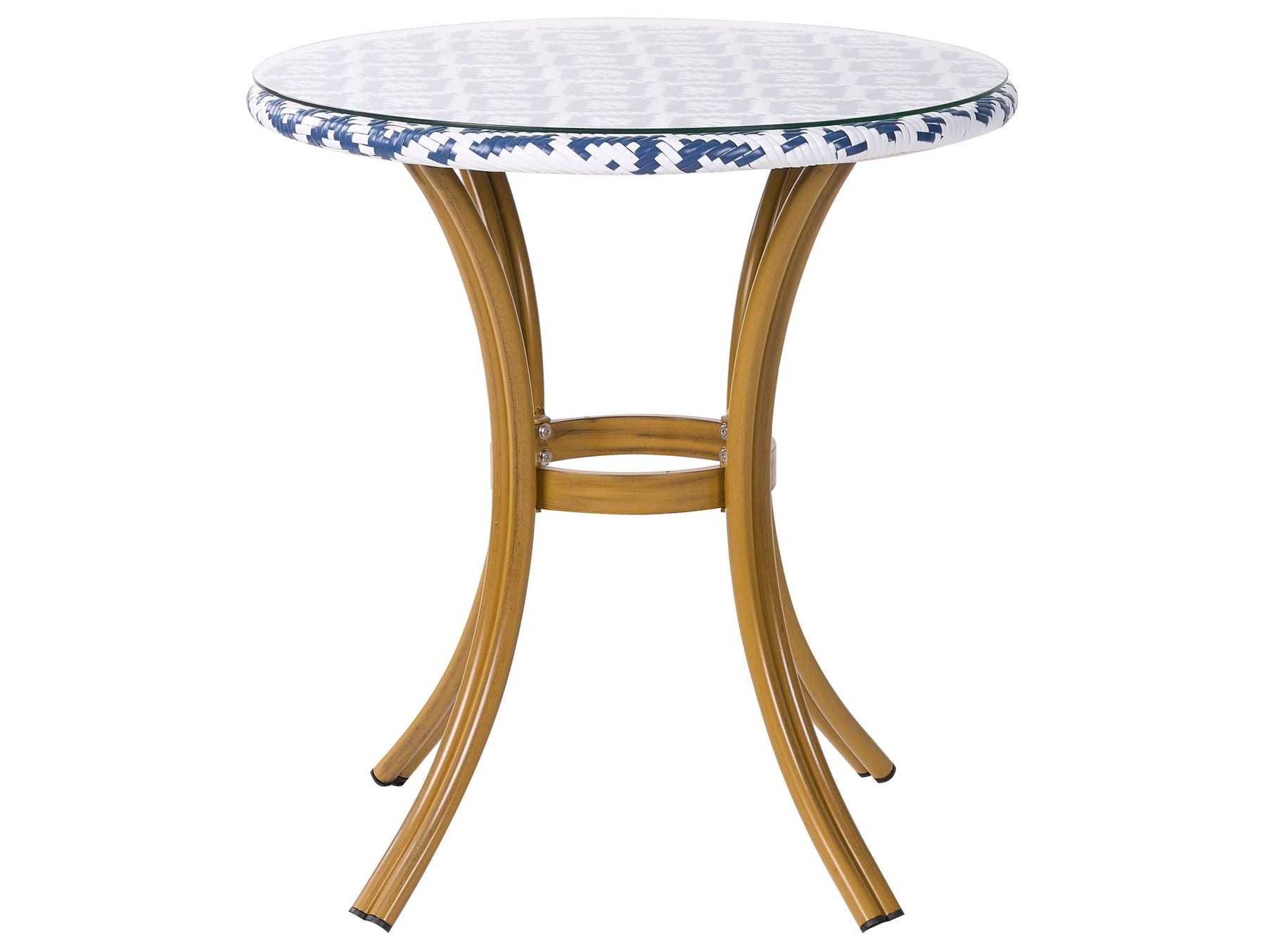 Garden Dining Set 4 Seater Rattan Blue