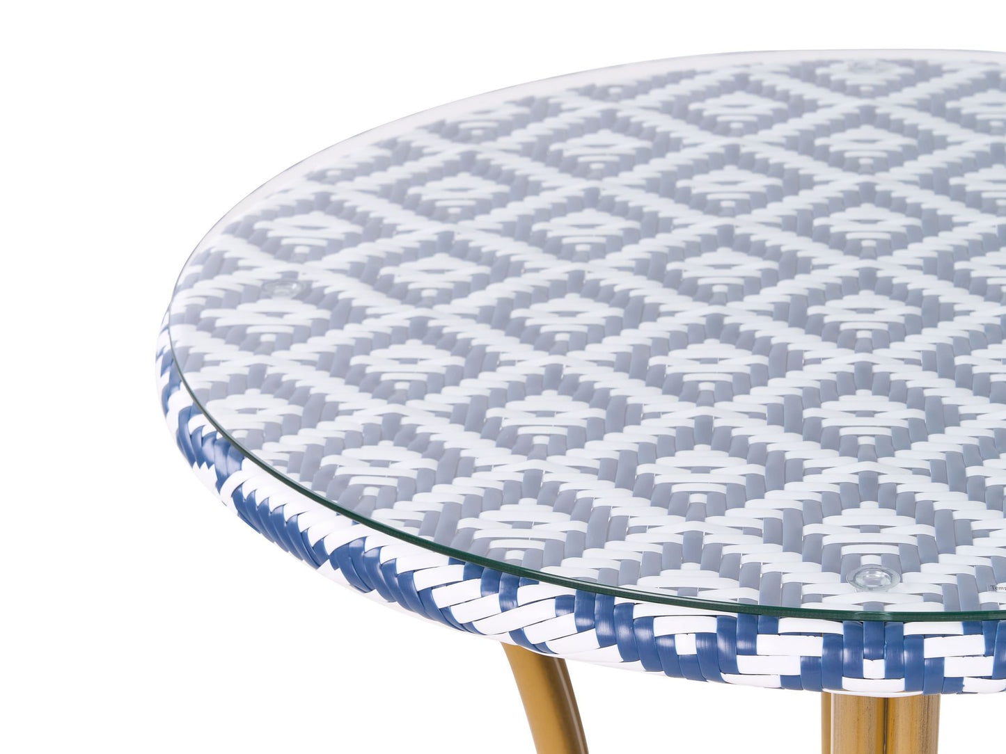 Garden Dining Set 4 Seater Rattan Blue