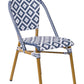 Garden Dining Set 4 Seater Rattan Blue