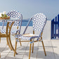 Garden Dining Set 4 Seater Rattan Blue