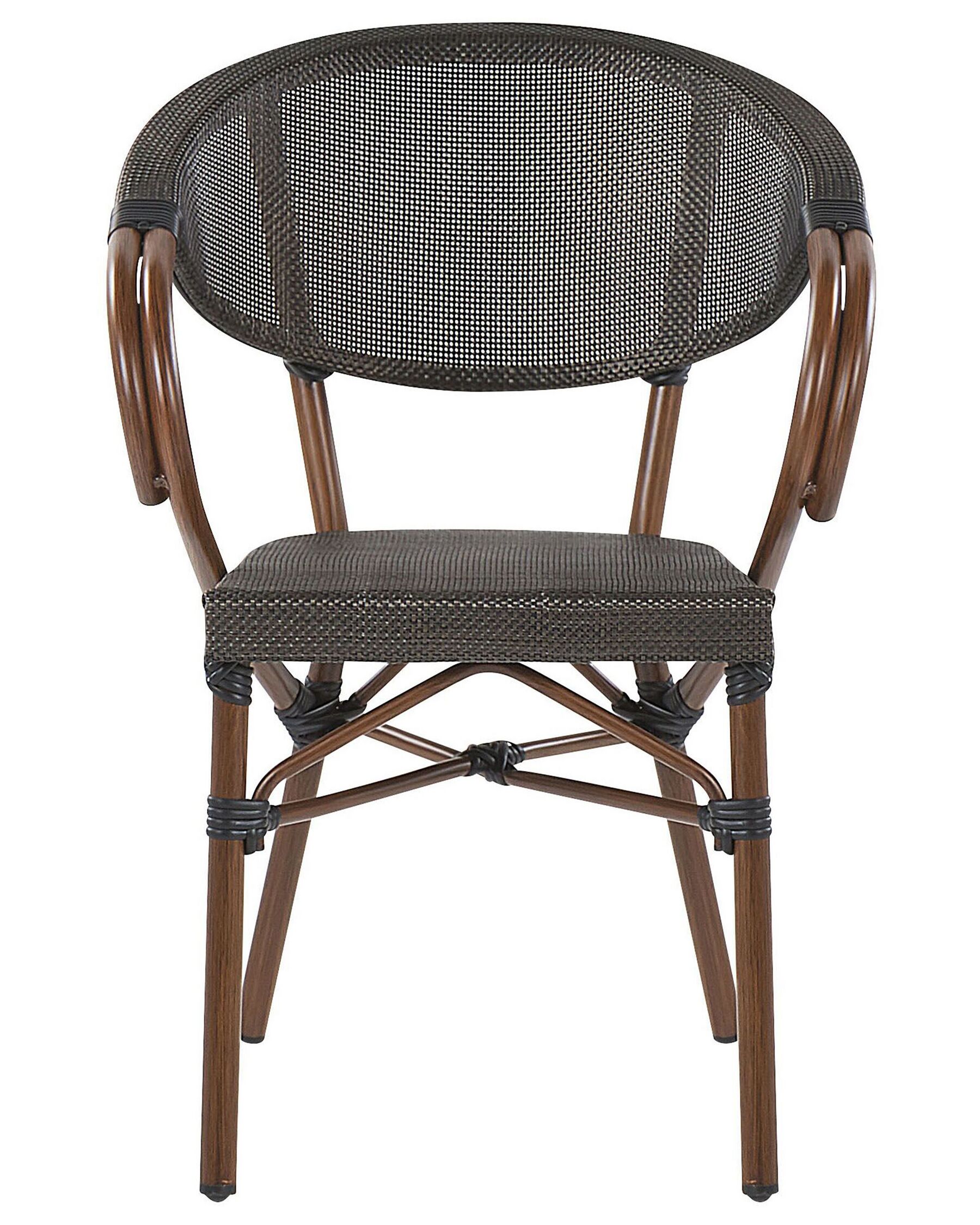 Set of 4 Garden Chairs CASPRI Metal Grey