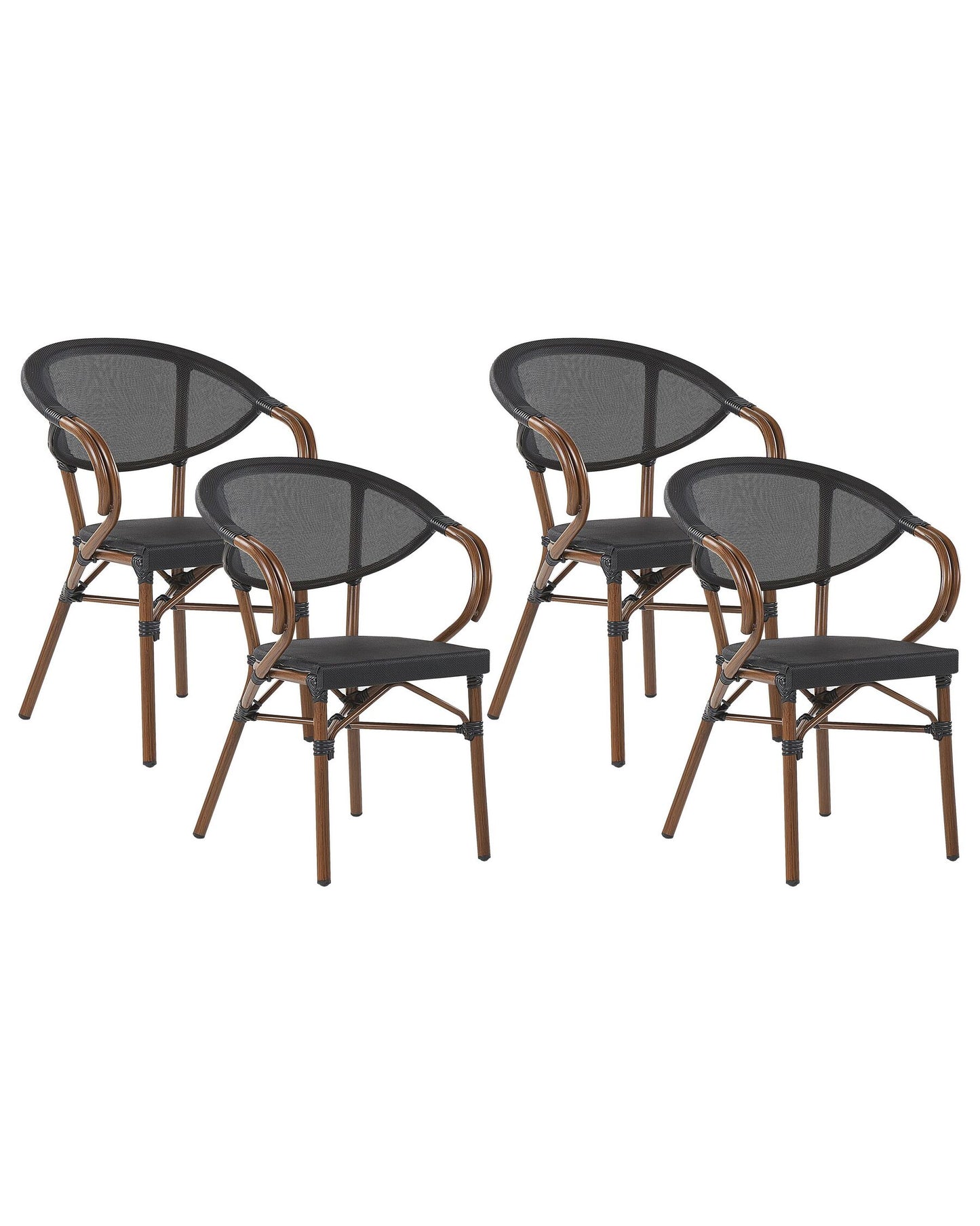 Set of 4 Garden Chairs CASPRI Metal Black