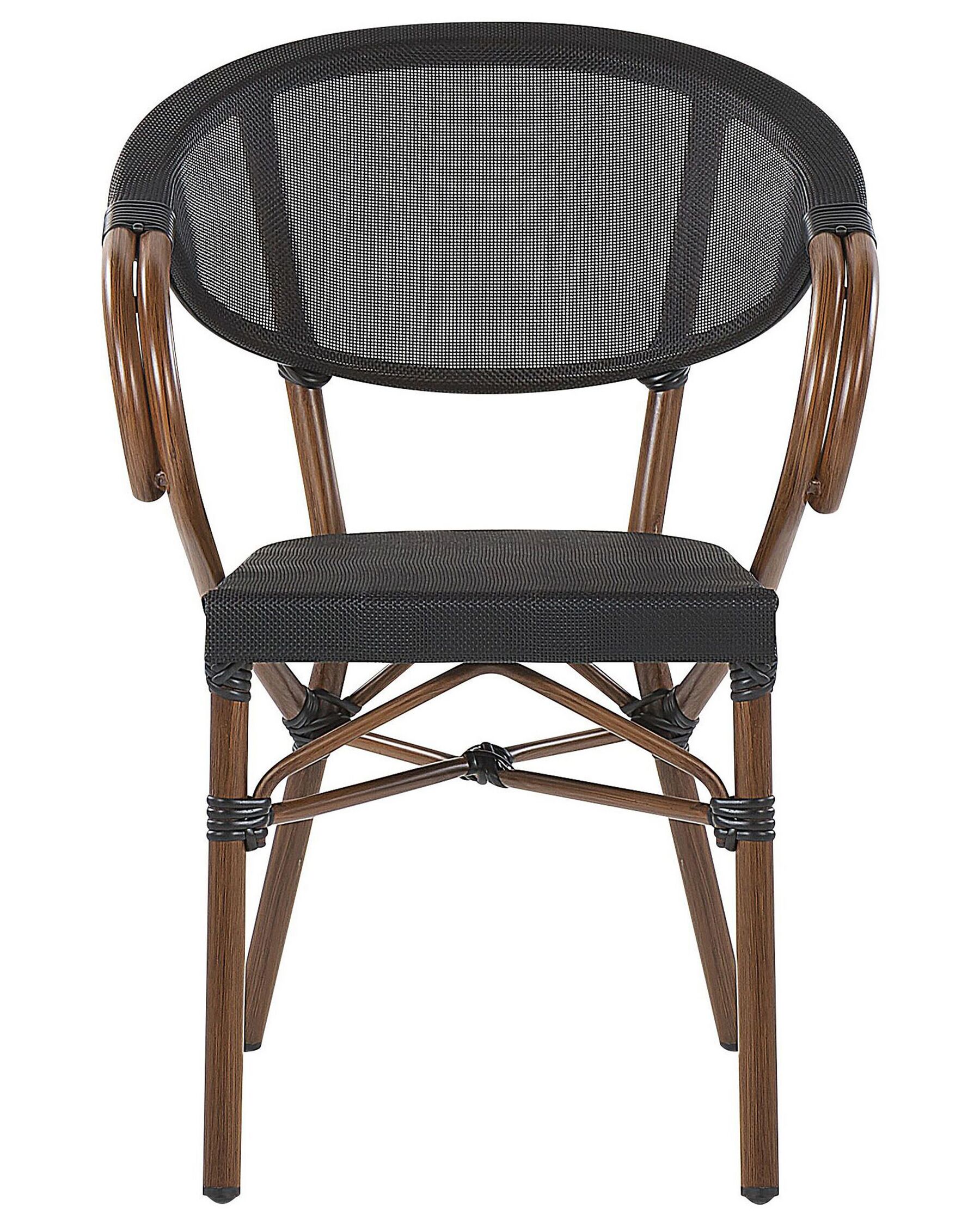 Set of 4 Garden Chairs CASPRI Metal Black