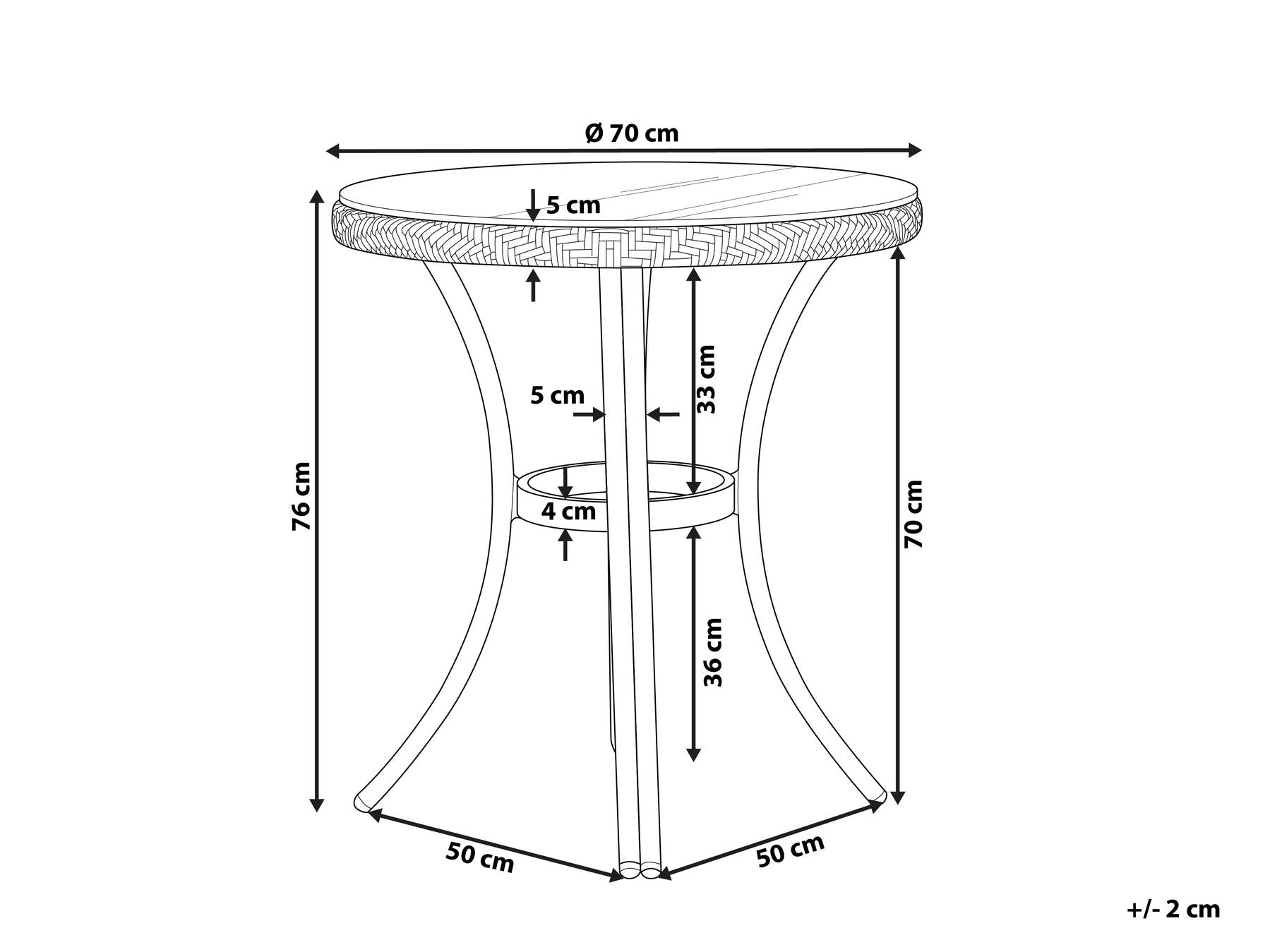 Bistro Table cm cm Glass Blue