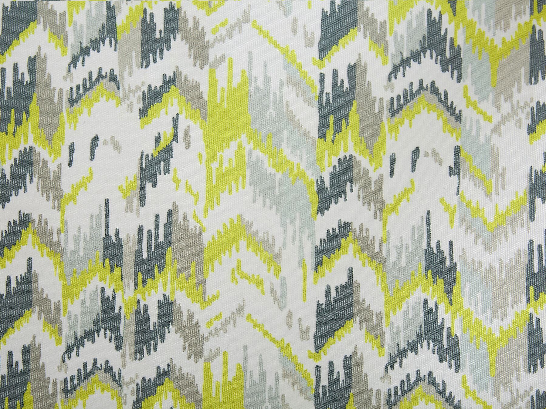 Set of 2 Acacia Folding Deck Chairs and 2 Replacement Fabrics Dark Wood with Off-White / Yellow and Grey Pattern ANZIO