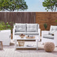 Garden Lounge Set with Table 4 Seater MARINO PE Rattan White