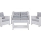 Garden Lounge Set with Table 4 Seater MARINO PE Rattan White