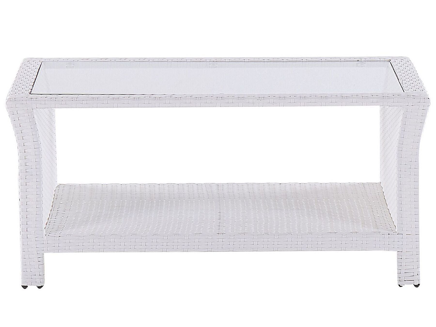 Garden Lounge Set with Table 4 Seater MARINO PE Rattan White