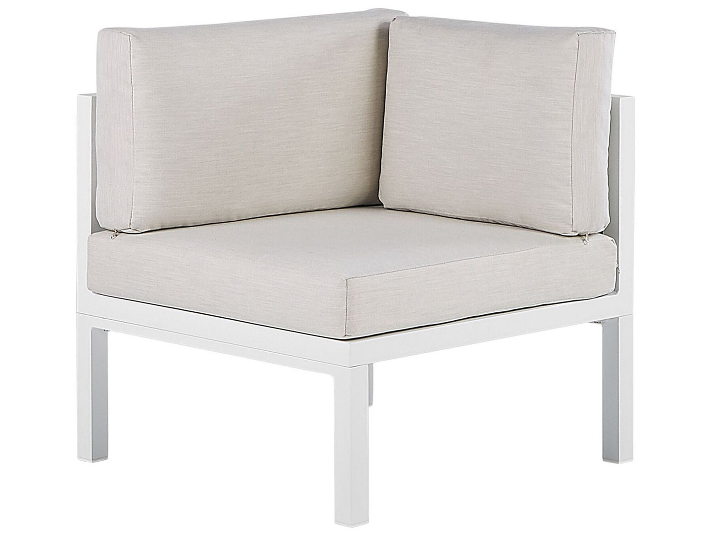 Garden Corner Sofa with Table 4 Seater BORELLO Left Hand Metal Beige