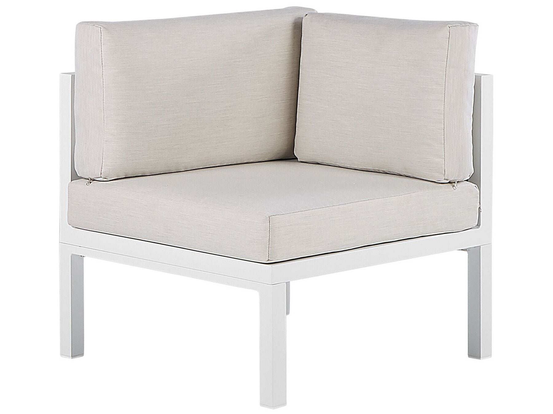 Garden Corner Sofa with Table 4 Seater BORELLO Left Hand Metal Beige