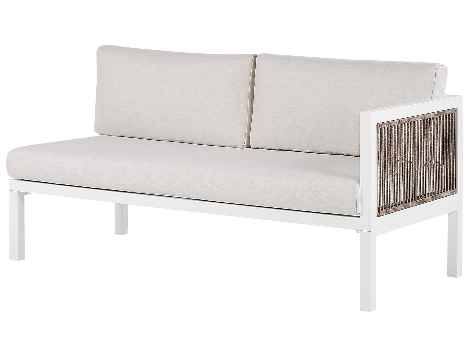 Garden Corner Sofa with Table 4 Seater BORELLO Left Hand Metal Beige