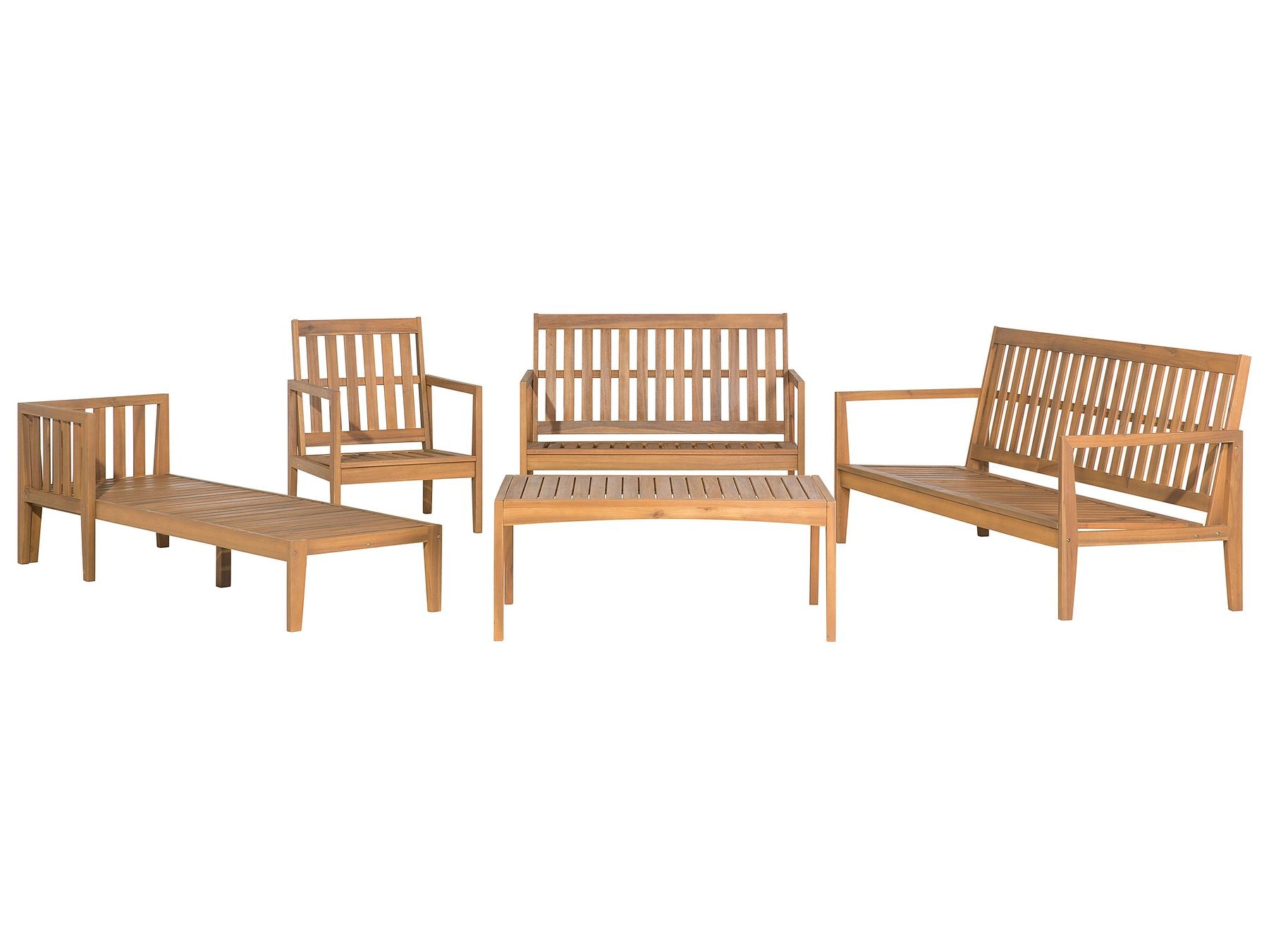 7 Seater Certified Acacia Wood Garden Lounge Set Grey PATAJA