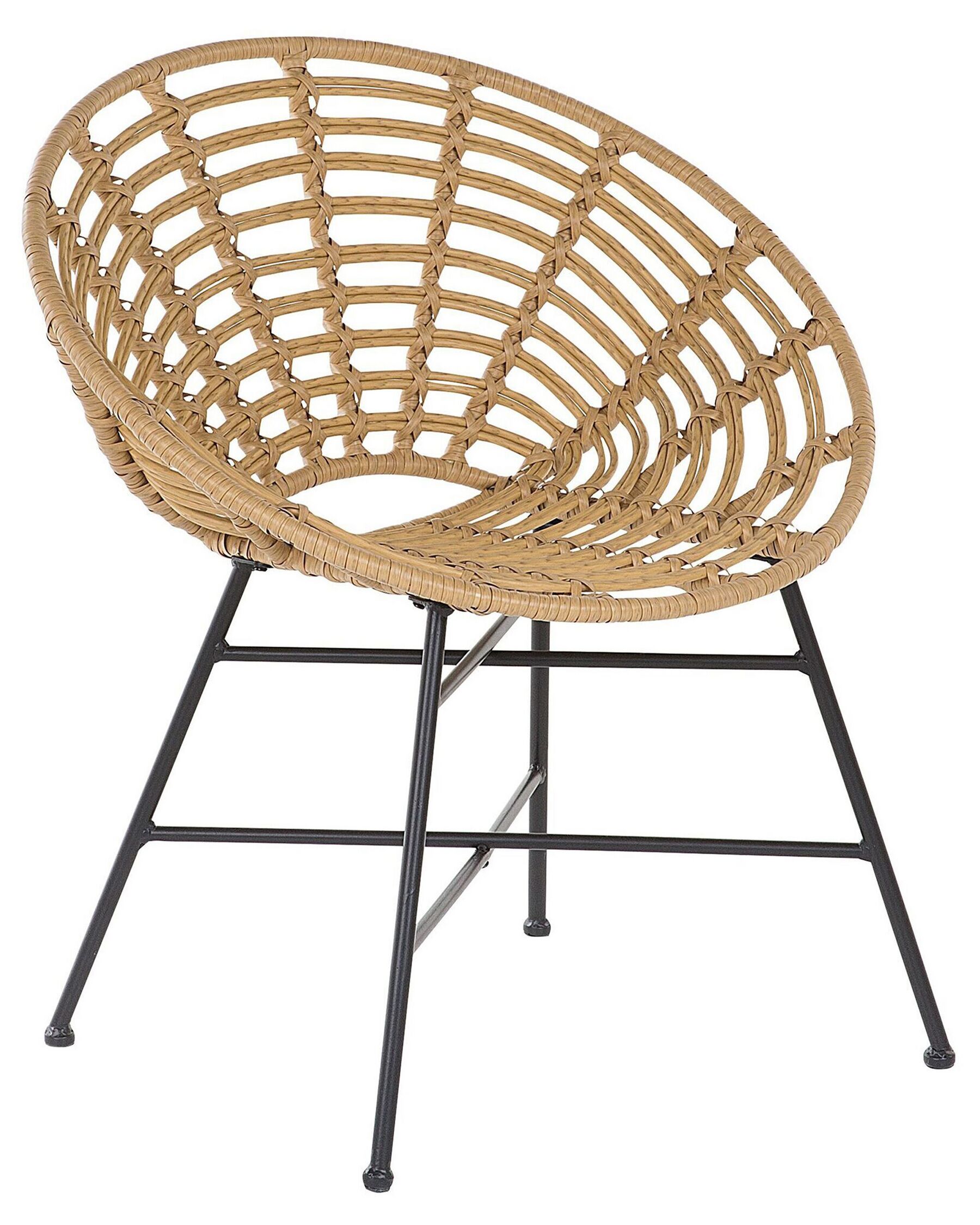 Set of 2 Garden Chairs ACERRA PE Rattan Light Brown