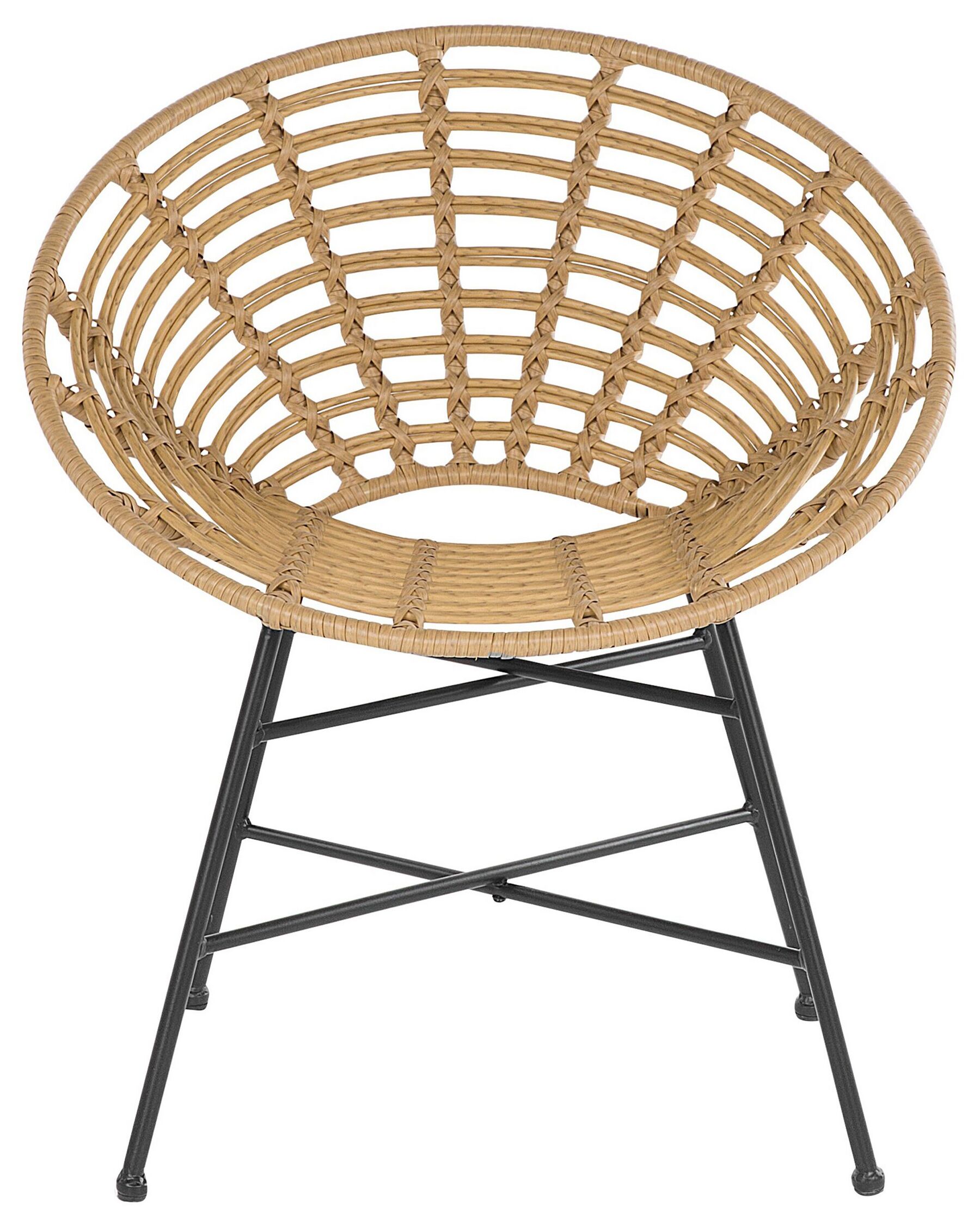 Set of 2 Garden Chairs ACERRA PE Rattan Light Brown