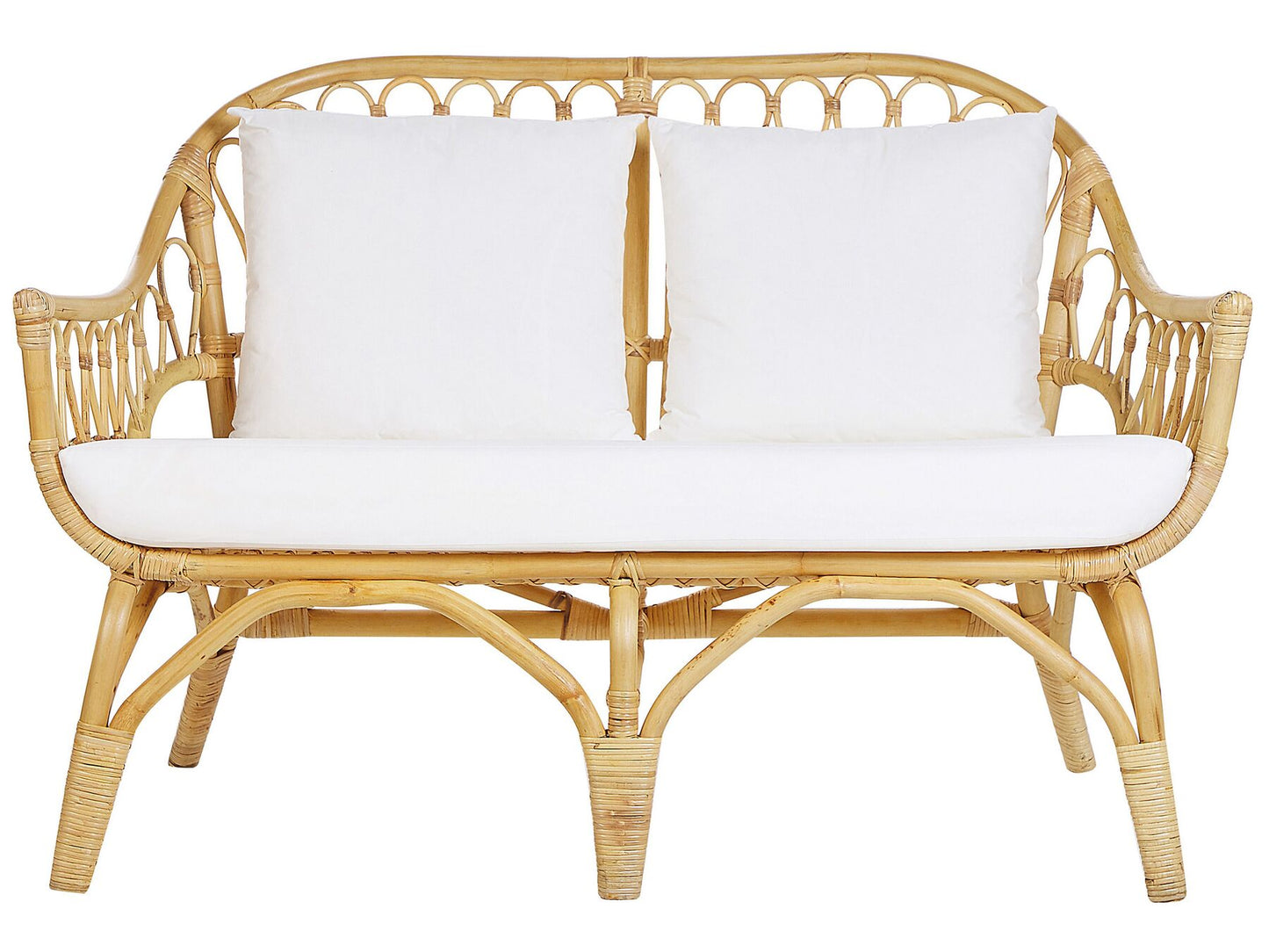 Garden Lounge Set with Table 4 Seater SIBARI Rattan Natural
