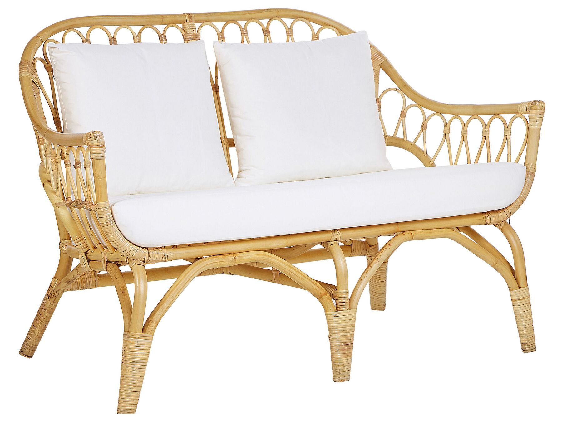 Garden Lounge Set with Table 4 Seater SIBARI Rattan Natural