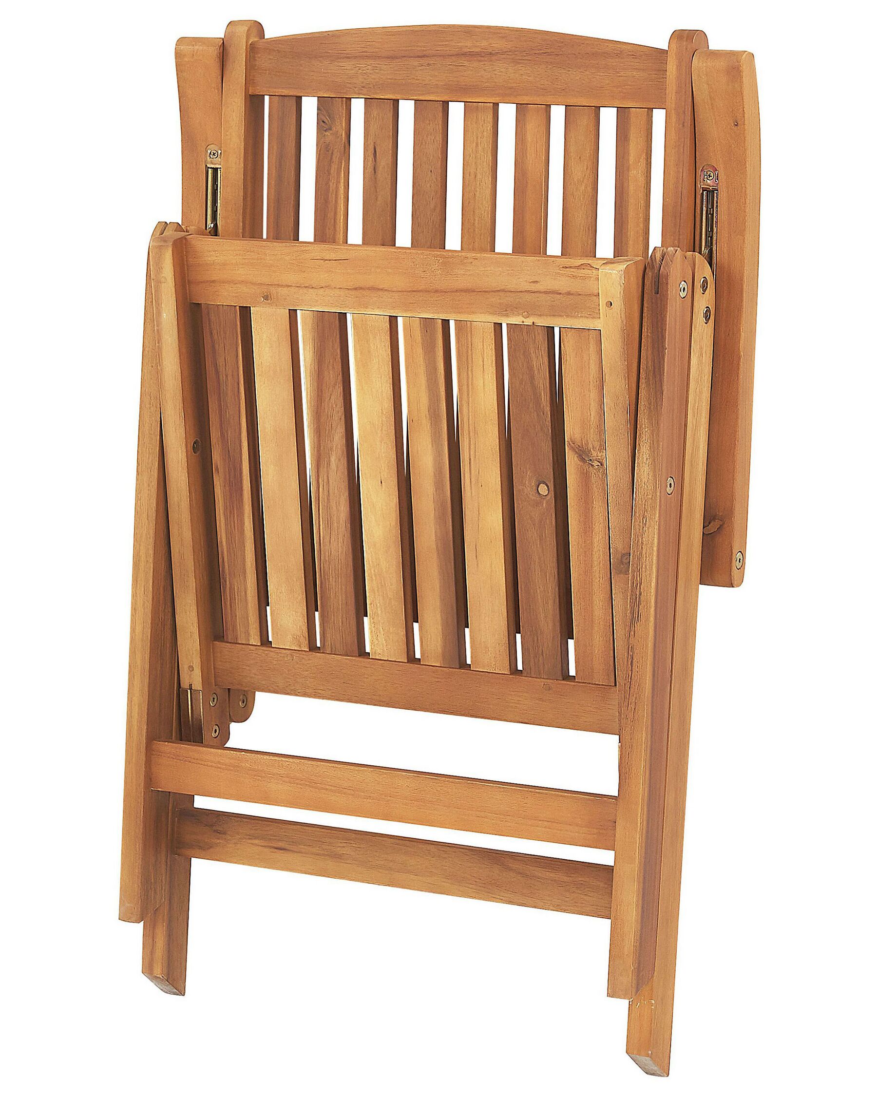 Set of 2 Garden Chairs with Cushions JAVA Acacia Wood Taupe