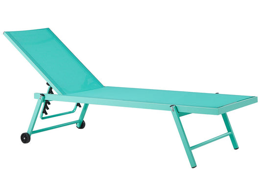 Aluminium Reclining Sun Lounger Turquois PORTOFINO