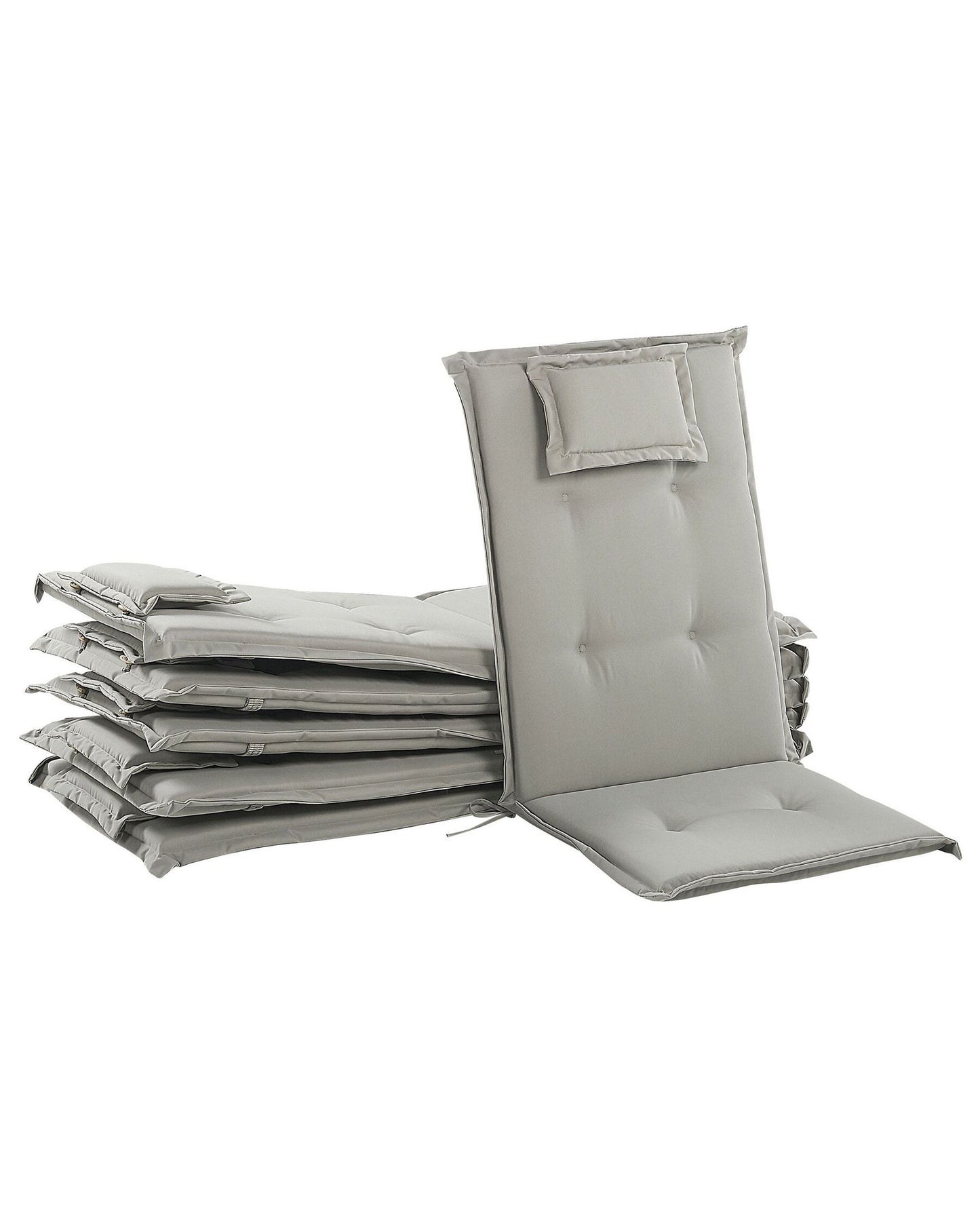 Set of 6 Garden Chairs with Cushions JAVA Acacia Wood Taupe