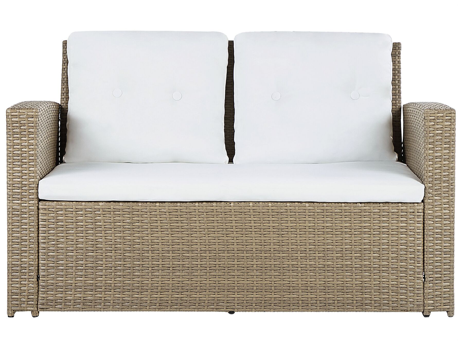 Garden Lounge Set with Table 4 Seater LUCA PE Rattan Light Brown