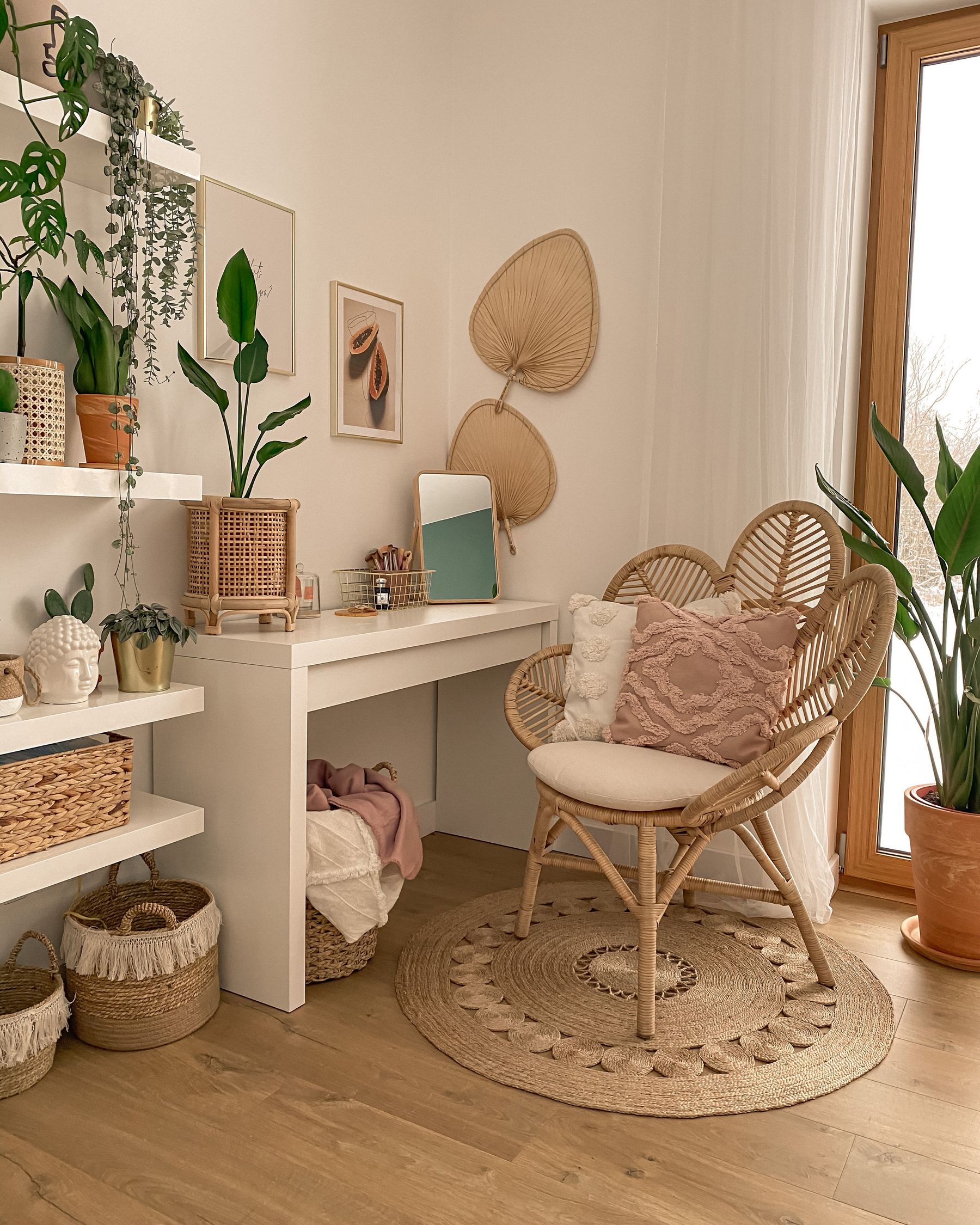 Peacock Chair FLORENTINE Rattan Natural