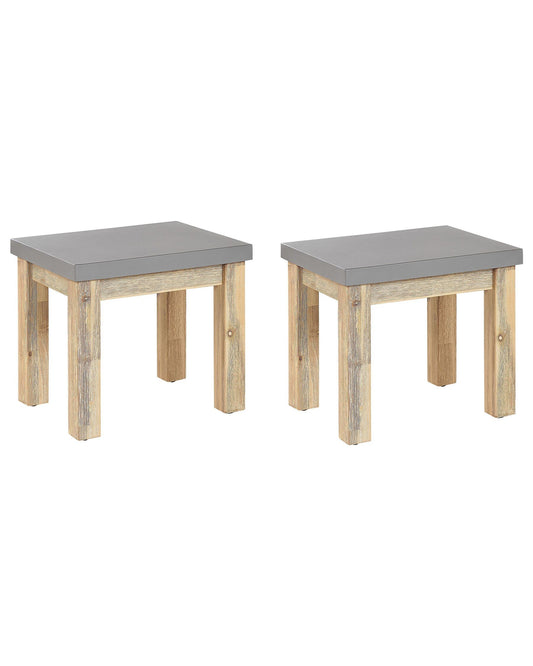 Set of 2 Garden Chairs OSTUNI Concrete Grey