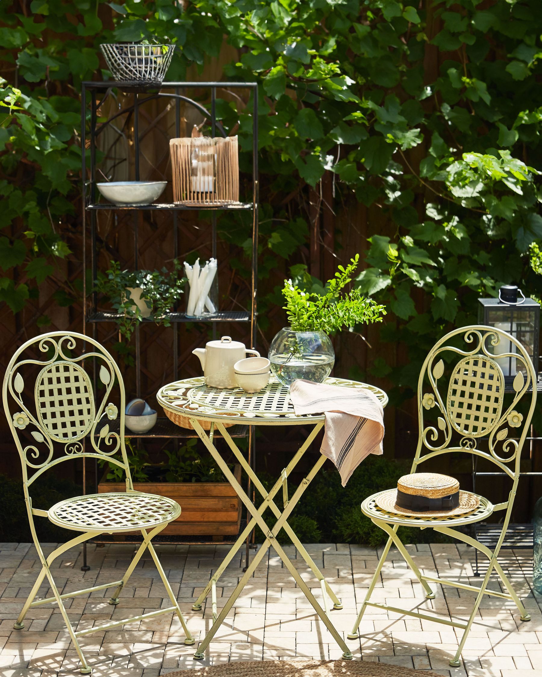 Set of 2 Garden Chairs BIVIO Folding Metal Light Green