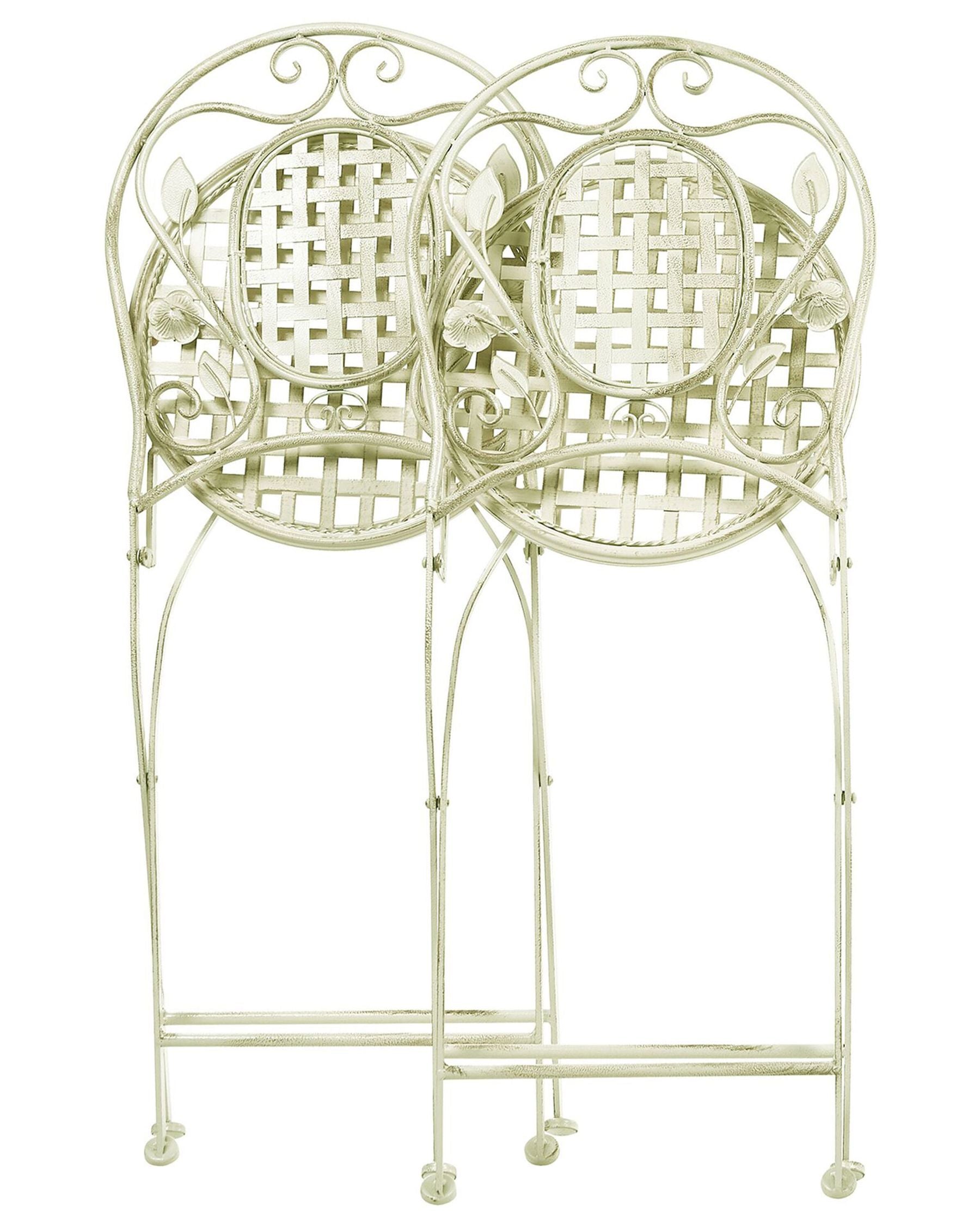 Set of 2 Garden Chairs BIVIO Folding Metal Light Green
