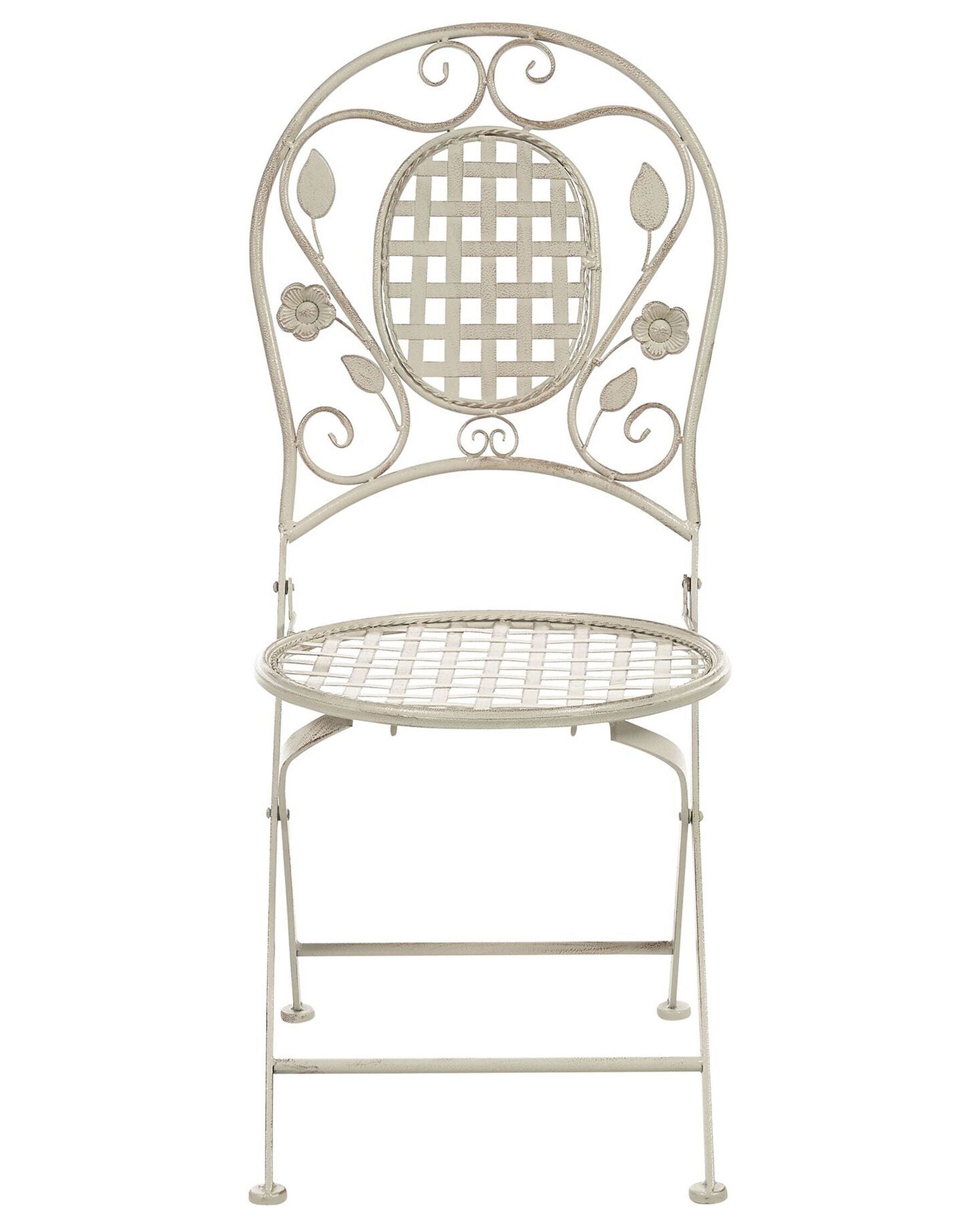Set of 4 Garden Chairs BIVIO Folding Metal Off-White