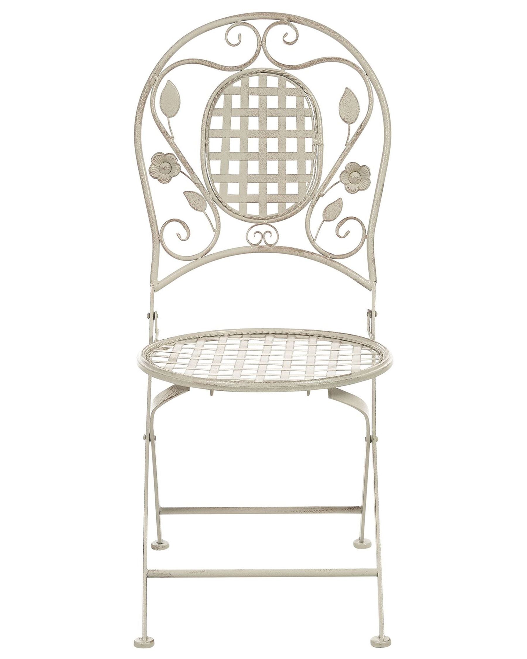 Set of 2 Garden Chairs BIVIO Folding Metal Off-White