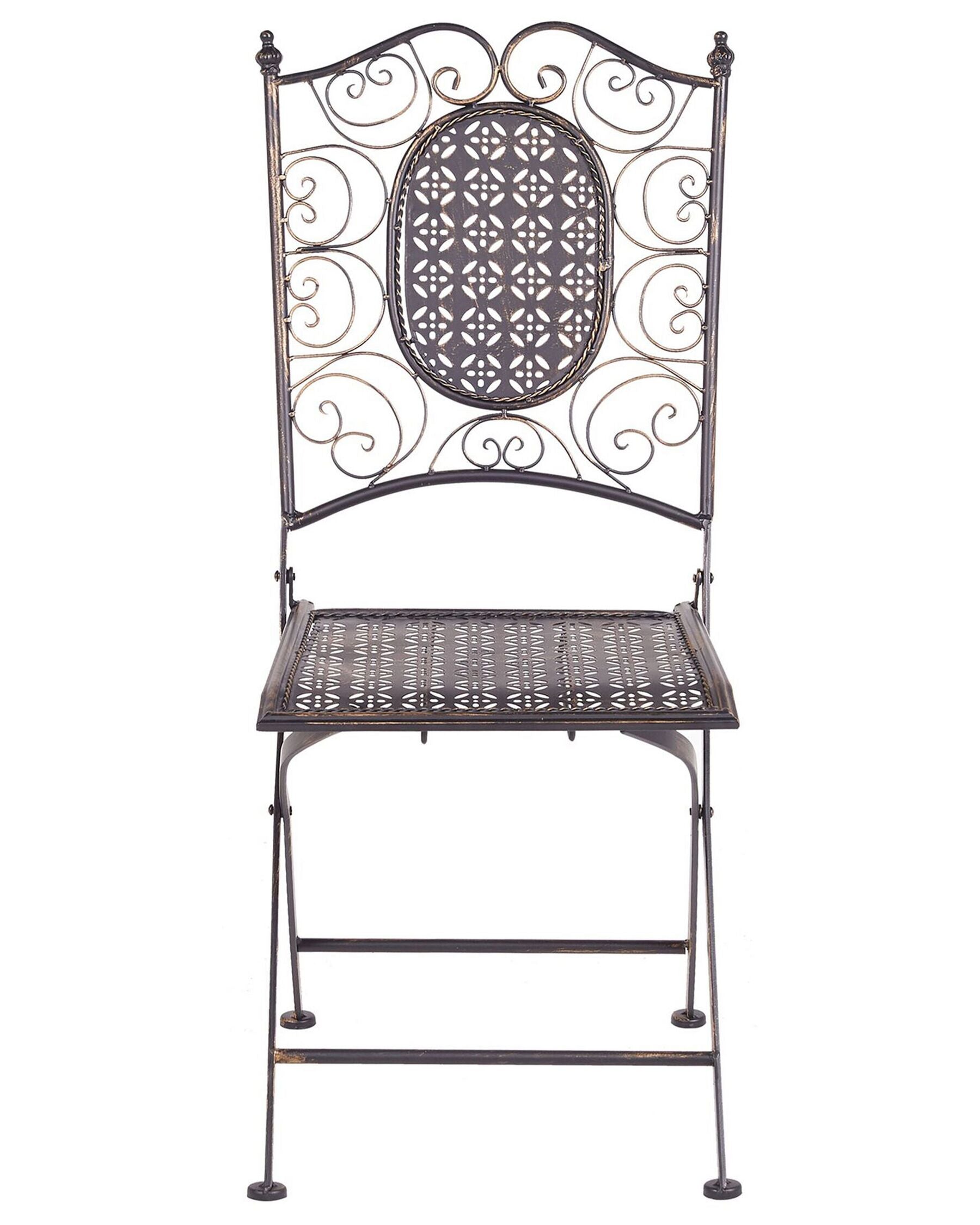 Set of 2 Garden Chairs BORMIO Folding Metal Black