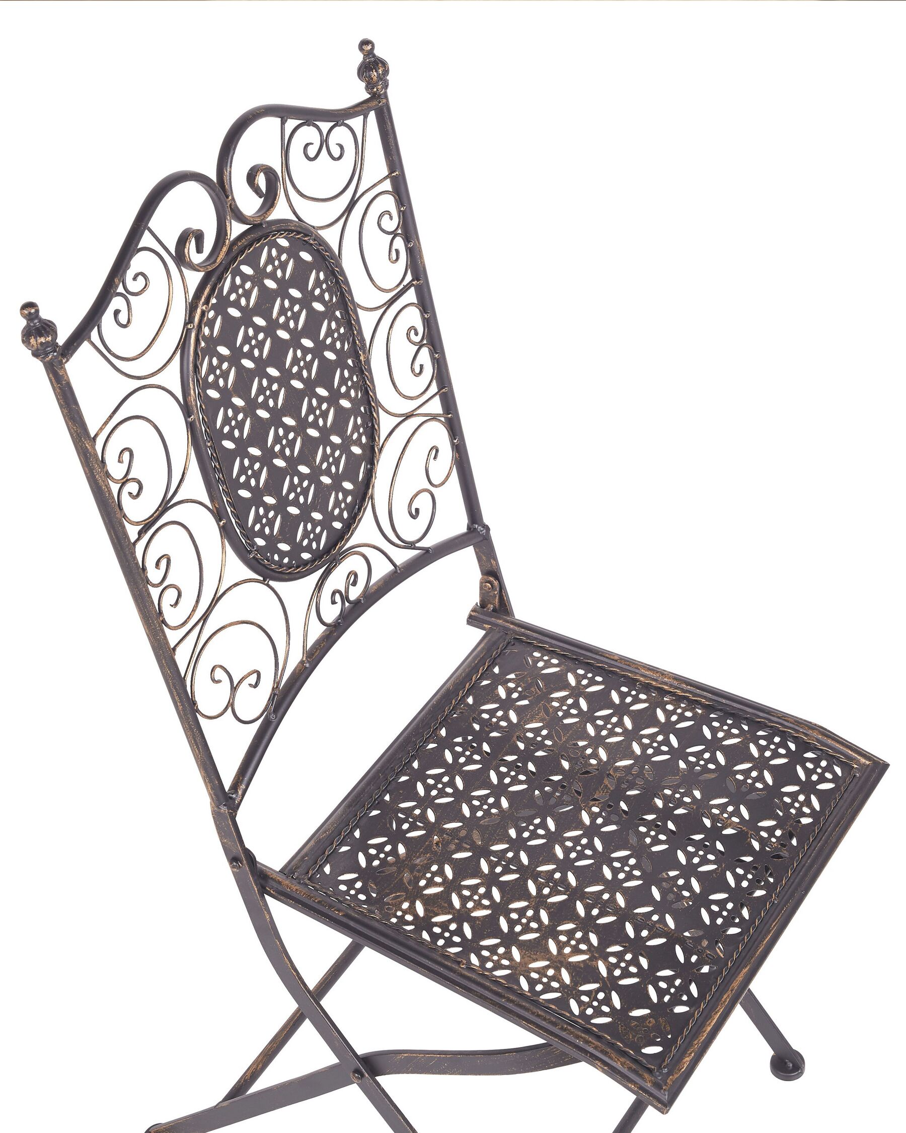 Set of 2 Garden Chairs BORMIO Folding Metal Black